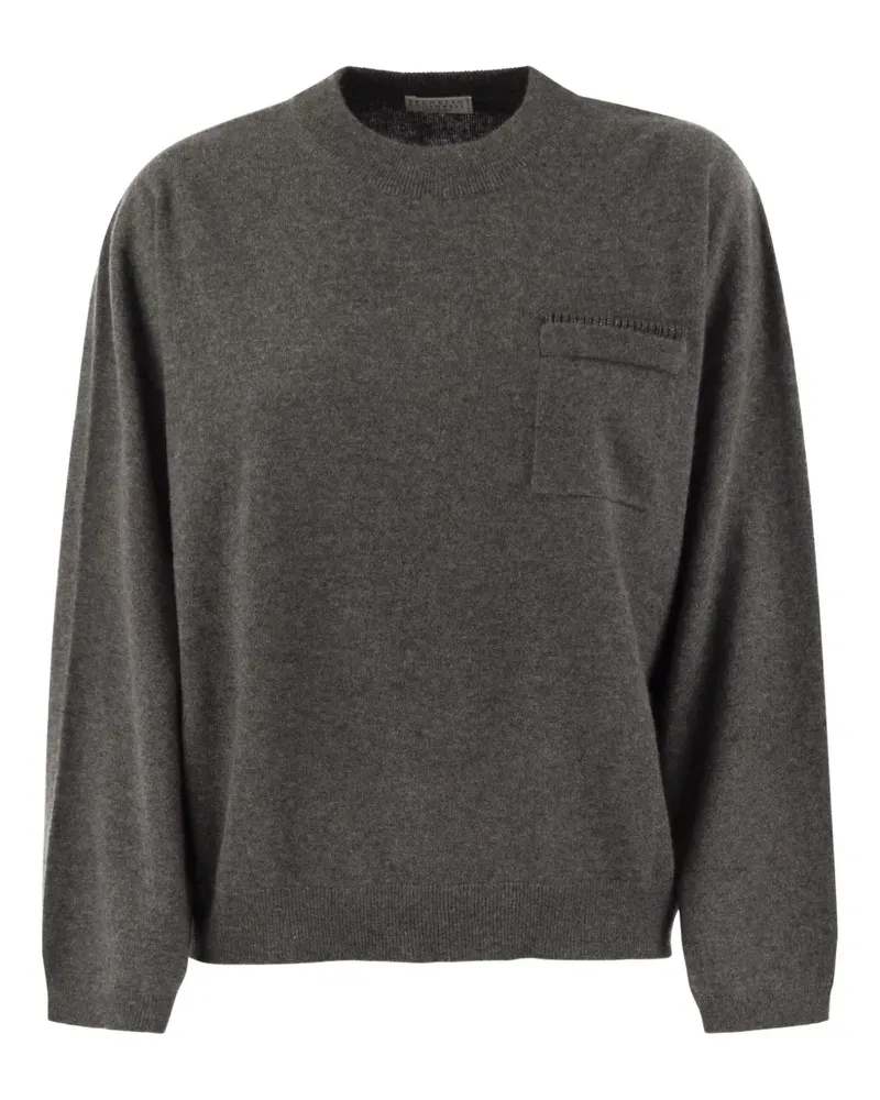 Brunello Cucinelli Pullover mit Taschendetail - Grau Grau