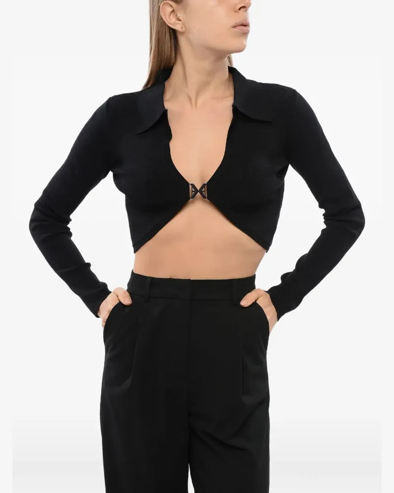 John Richmond cropped slim-fit cardigan - Schwarz Schwarz