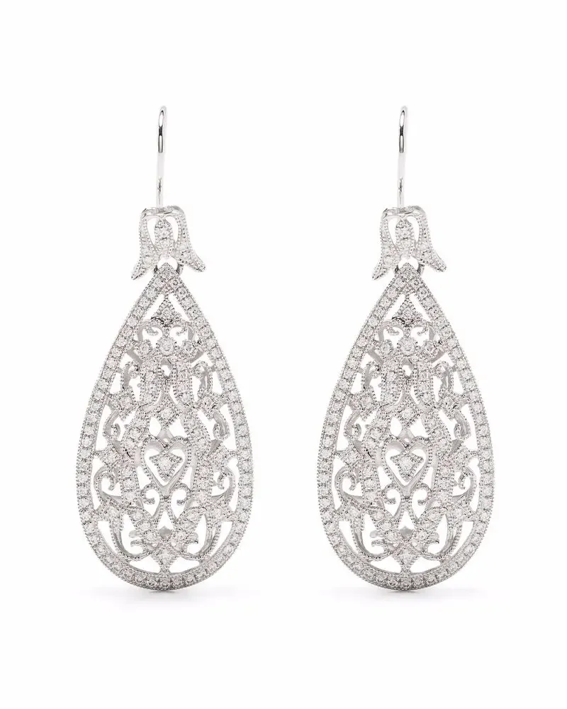 Wouters & Hendrix 18kt Bright Necessities Weißgoldohrringe mit Diamanten - Silber Silber