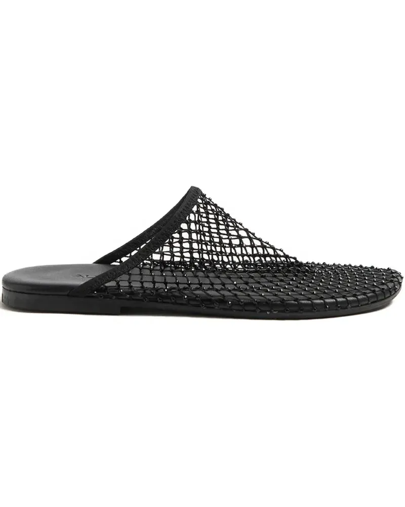 ALYSI Mules mit Mesh-Detail - Schwarz Schwarz
