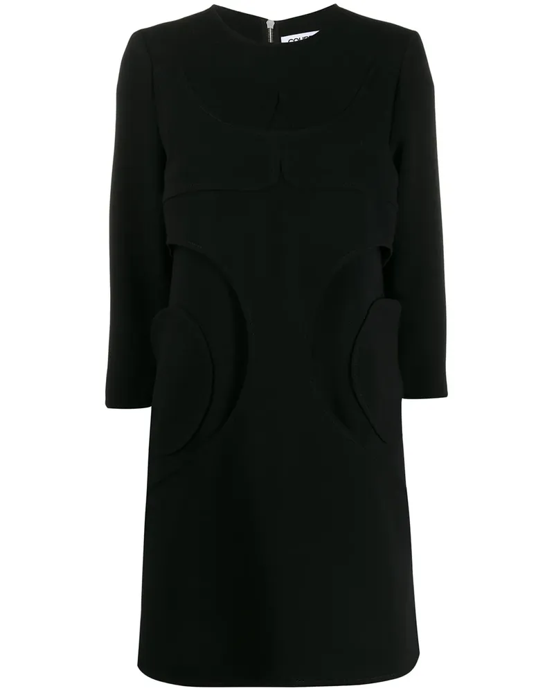Courrèges Minikleid mit lockerem Schnitt - Schwarz Schwarz