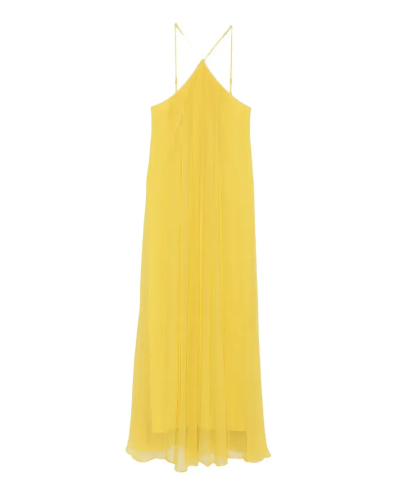 STAUD Dasha pleated halterneck maxi dress - Gelb Gelb