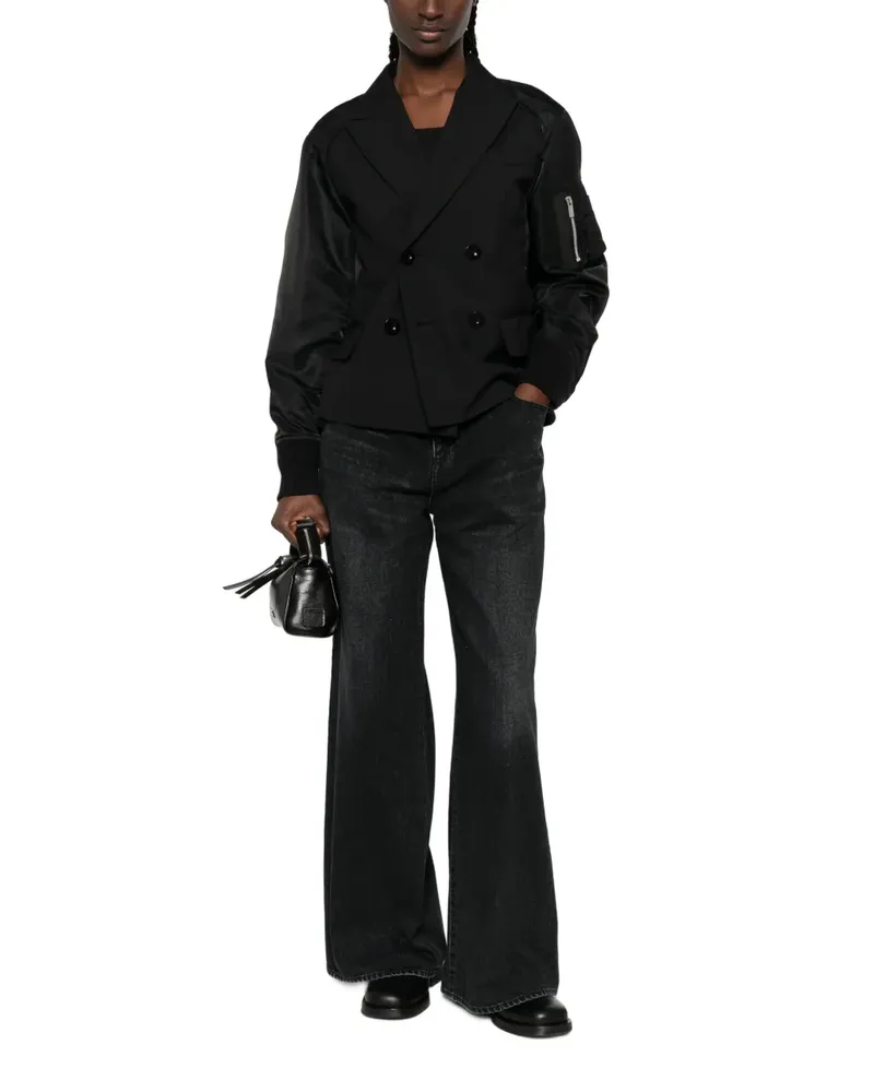 Sacai double-breasted jacket - Schwarz Schwarz