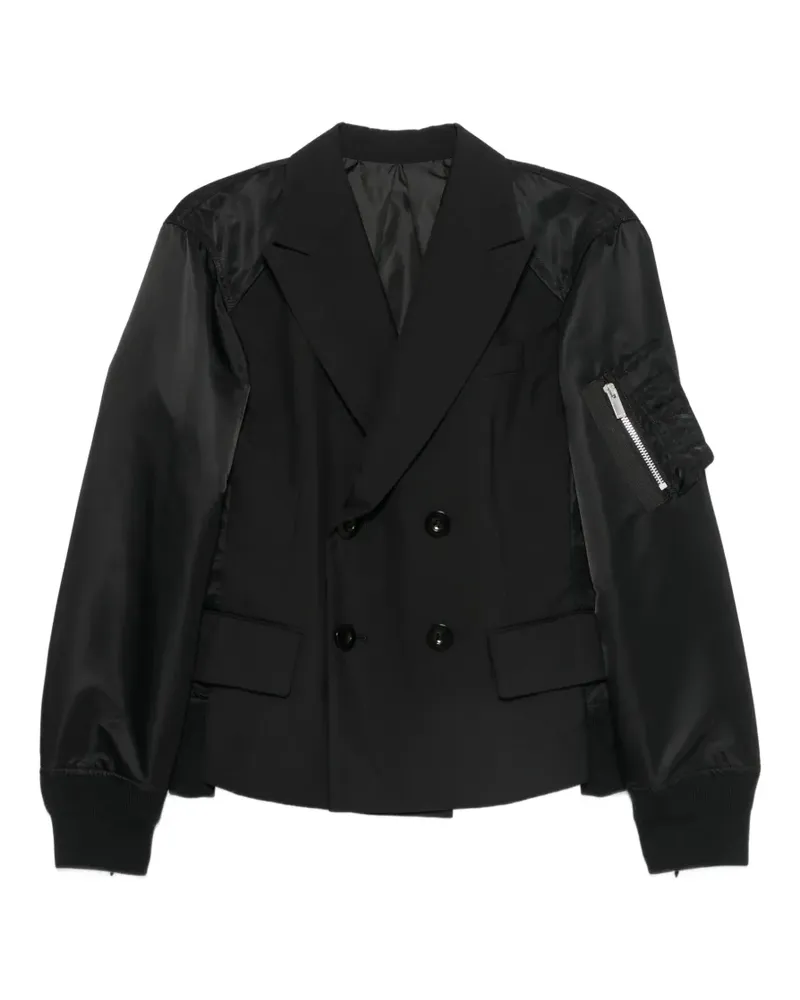 Sacai Doppelreihiges Sakko - Schwarz Schwarz