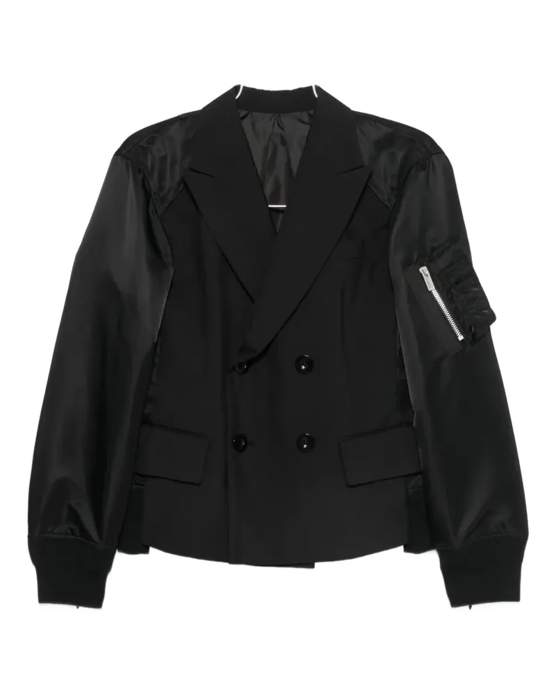 Sacai double-breasted jacket - Schwarz Schwarz