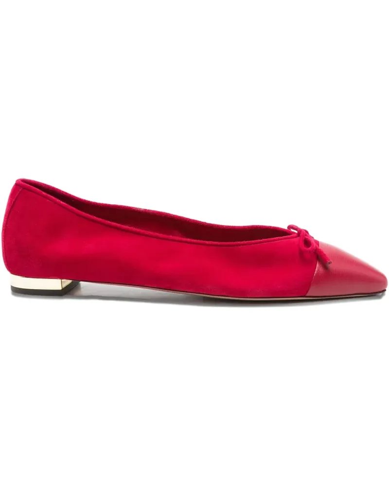 Aquazzura bow-detail cap-toe flats - Rot Rot
