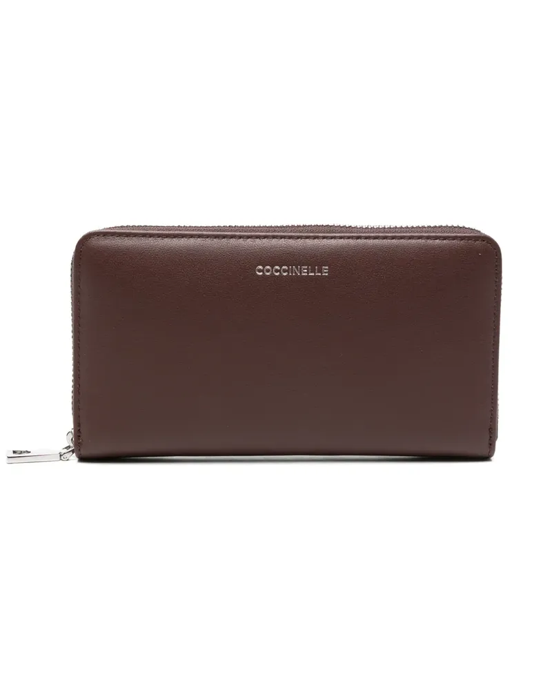 Coccinelle logo-print leather wallet - Braun Braun