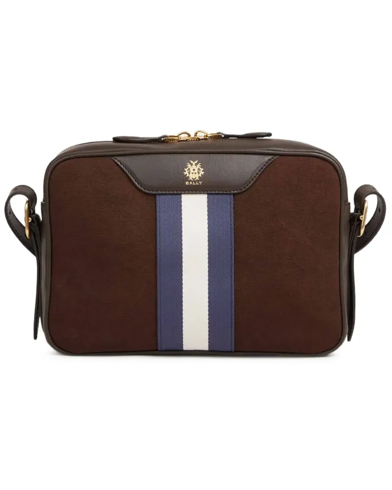 Bally logo detail striped shoulder bag - Braun Braun