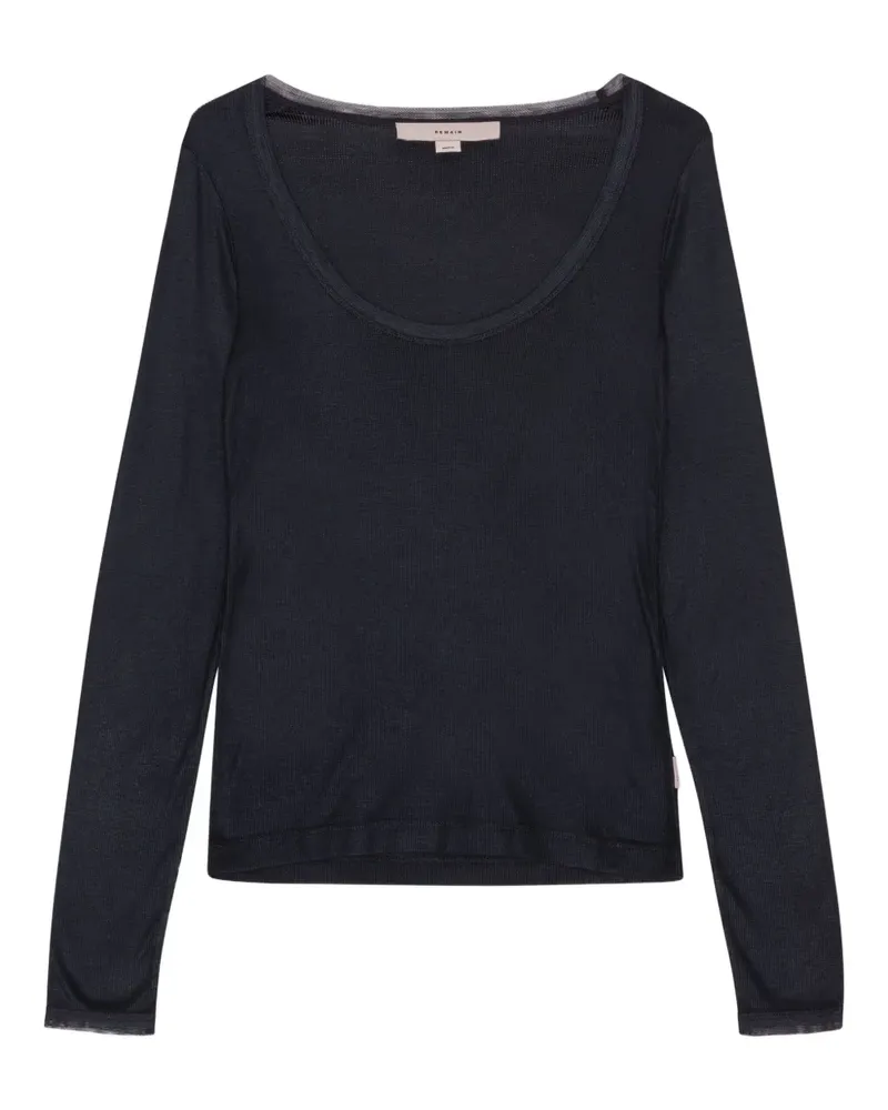 REMAIN Top mit U-Ausschnitt - Grau Grau