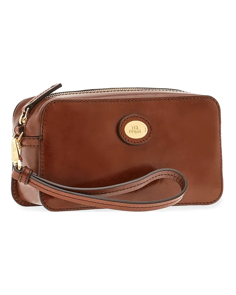 The Bridge Clutch mit Logo-Schild - Braun Braun