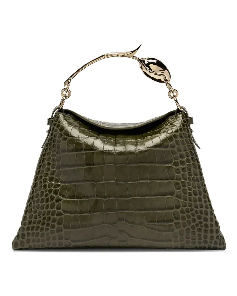 Erdem Große Bloom Schultertasche mit Kroko-Effekt - Grün Grün
