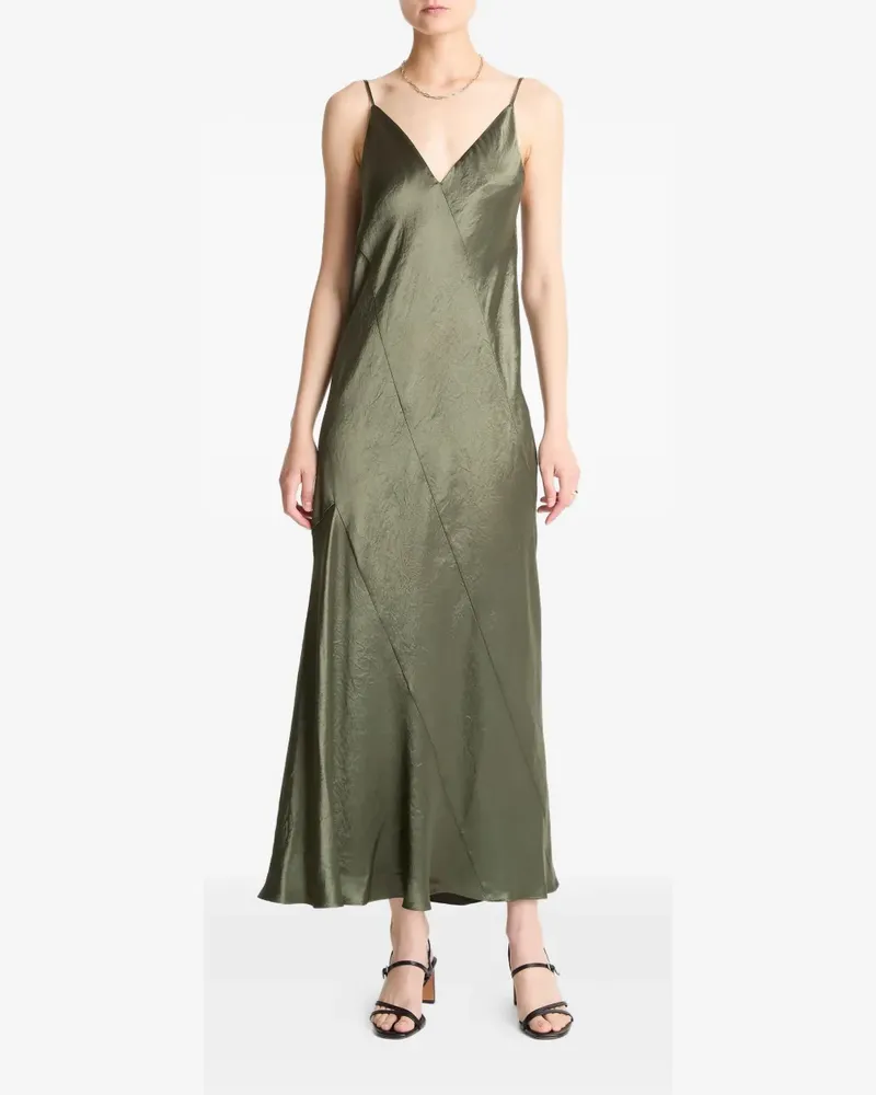 Vince panelled bias slip midi dress - Grün Grün