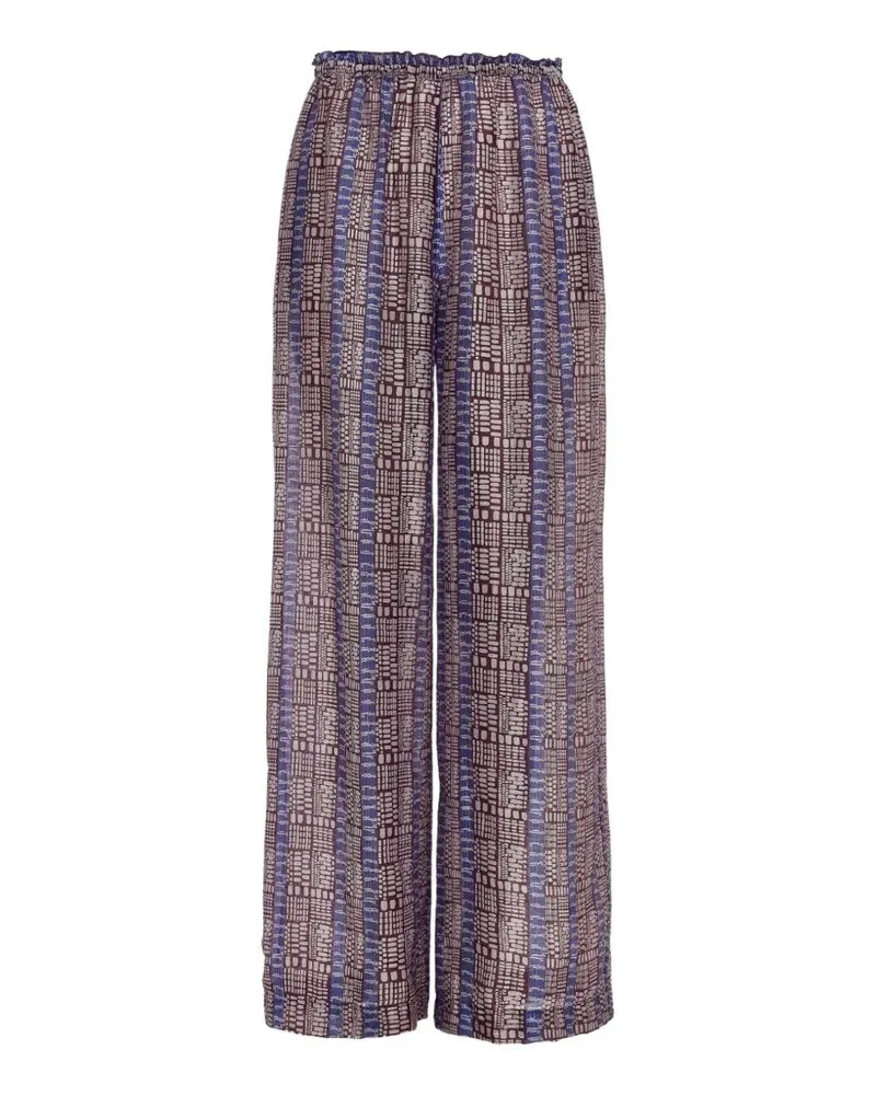 Devotion elastic-waist patterned trousers - Blau Blau