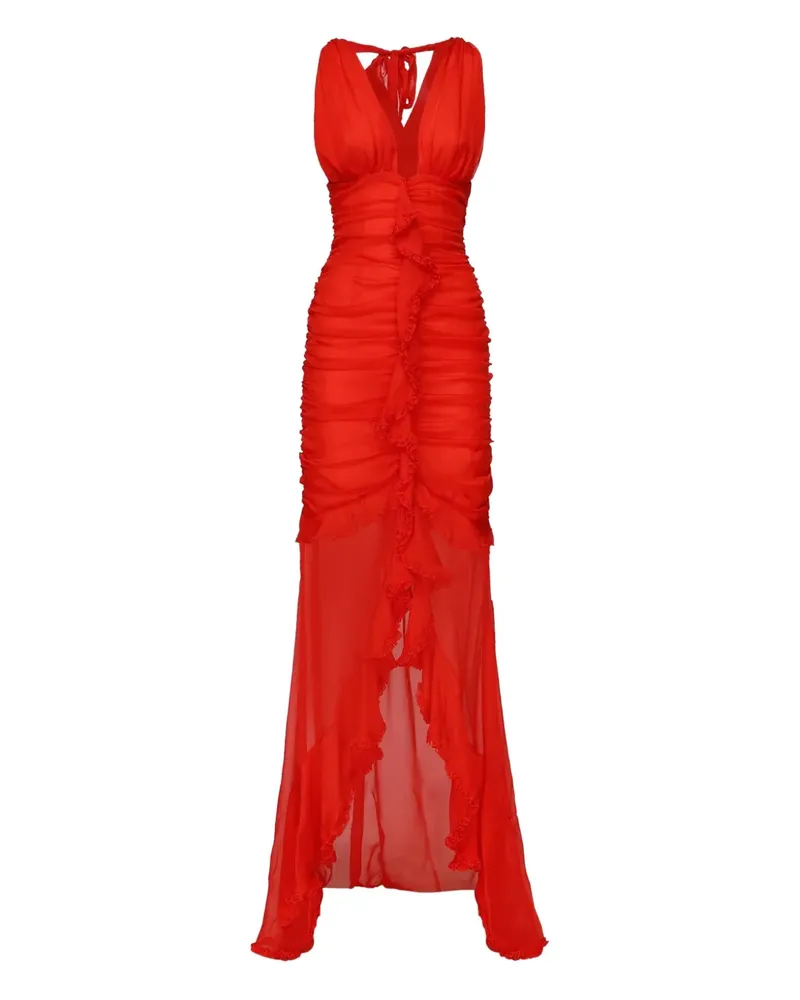 For Love and Lemons Kayta Maxikleid mit Rüschenbesatz - Rot Rot