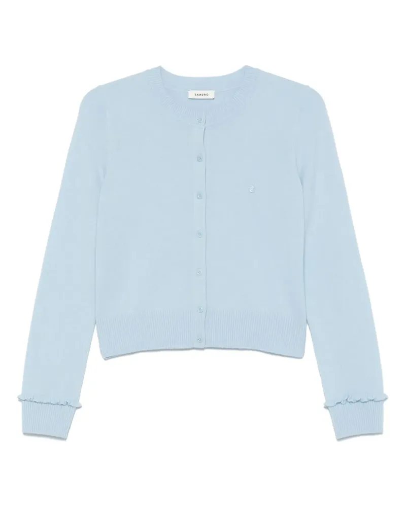 Sandro Cardigan mit Rüschen - Blau Blau