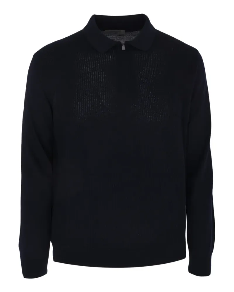 Corneliani Gestricktes Poloshirt - Blau Blau