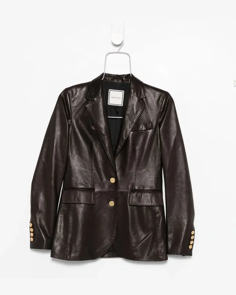 Tagliatore Sophie Lederjacke - Braun Braun