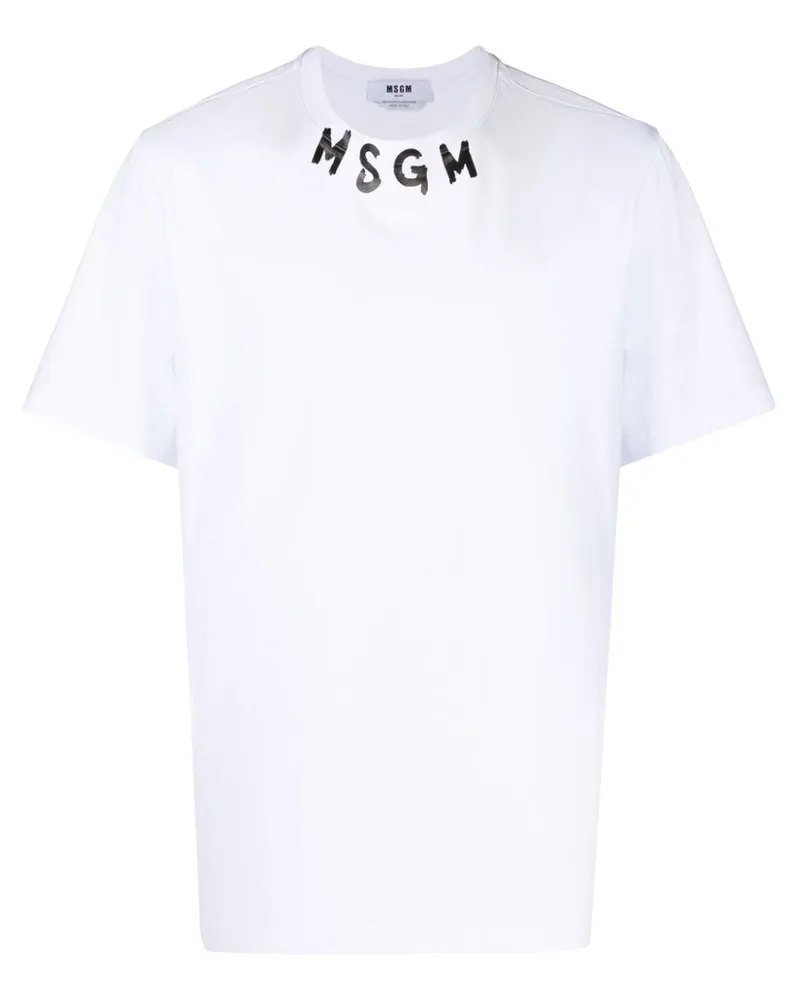 MSGM T-Shirt mit Logo-Print Weiß