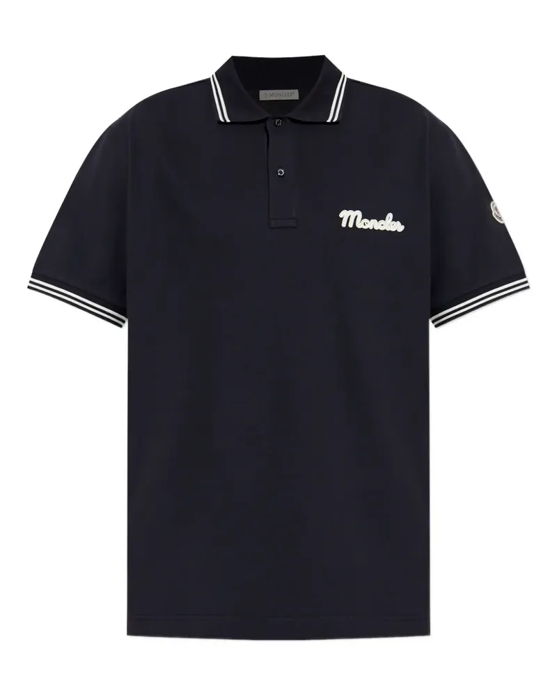 Moncler Poloshirt mit Logo-Stickerei - Blau Blau