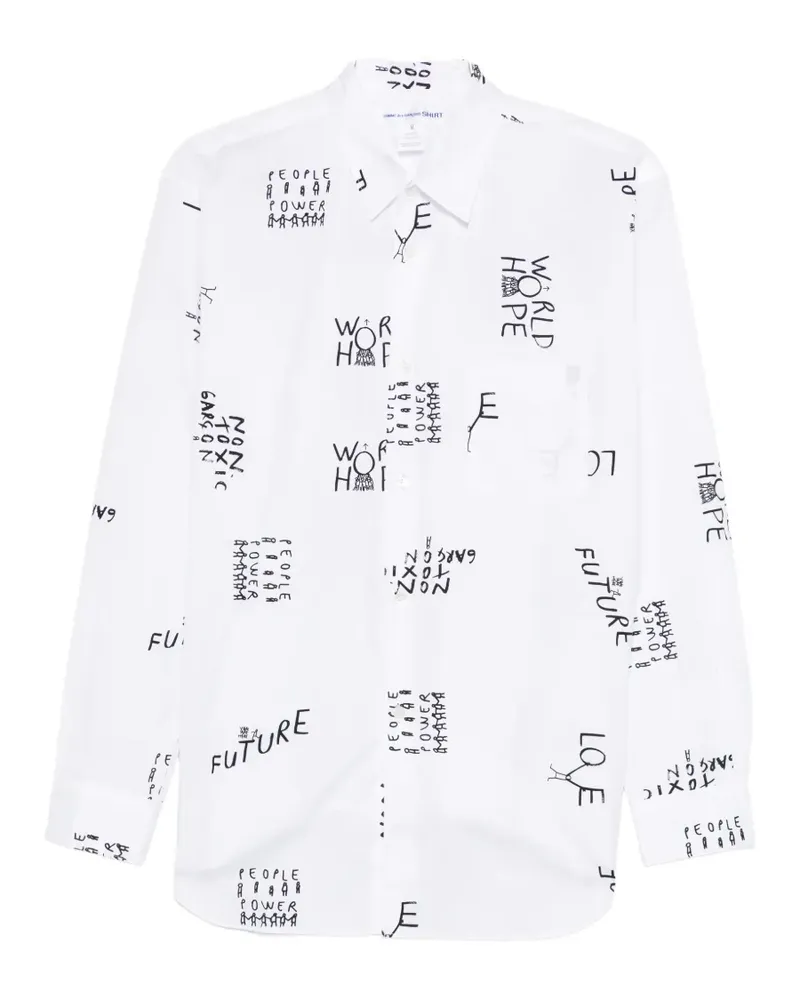 Comme des Garçons printed cotton shirt - Weiß Weiß