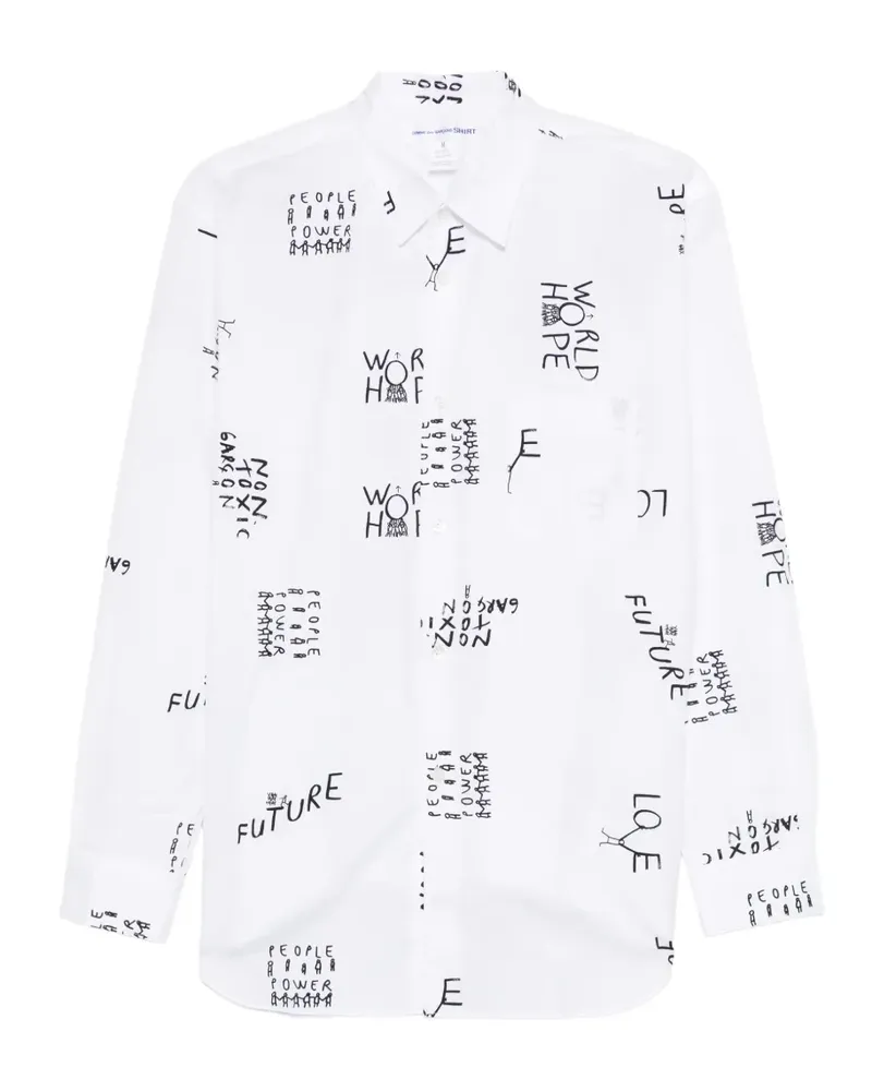 Comme des Garçons printed cotton shirt - Weiß Weiß
