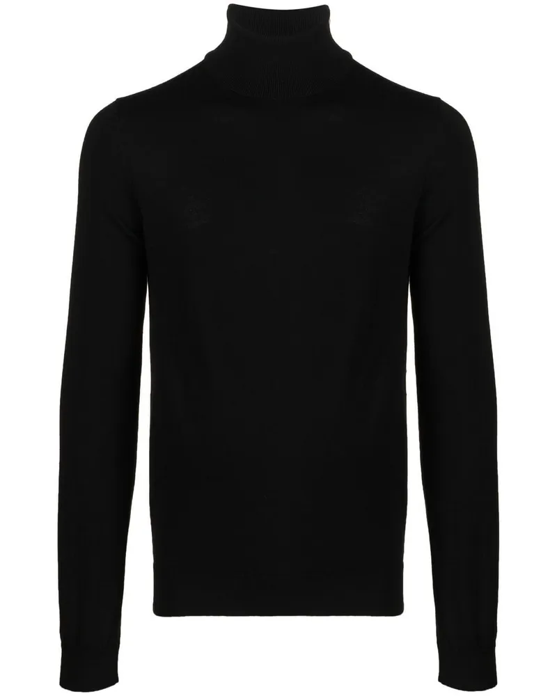 HUGO BOSS Klassischer Rollkragenpullover - Schwarz Schwarz