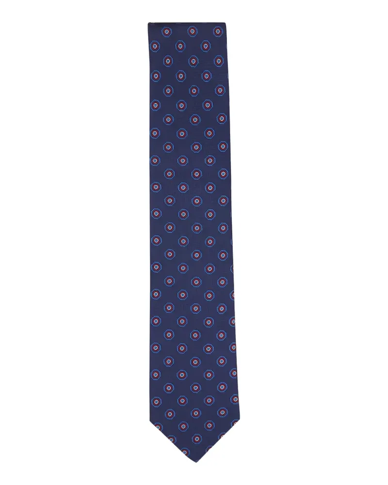 Canali Seidenkrawatte mit Jacquardmuster - Blau Blau