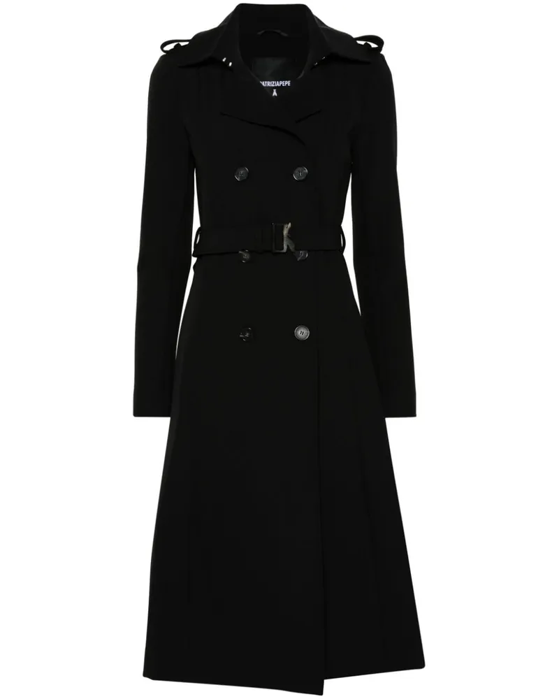 Patrizia Pepe Klassischer Trenchcoat - Schwarz Schwarz