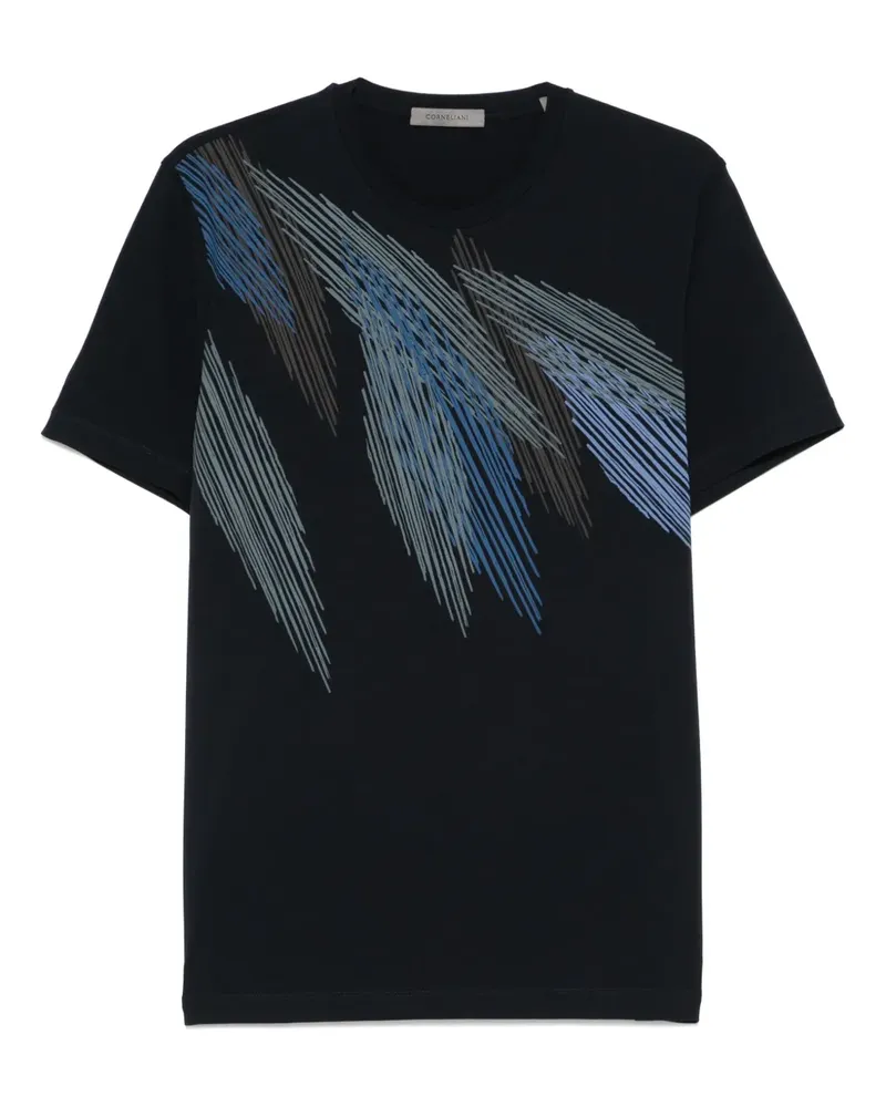 Corneliani T-Shirt mit Print - Blau Blau