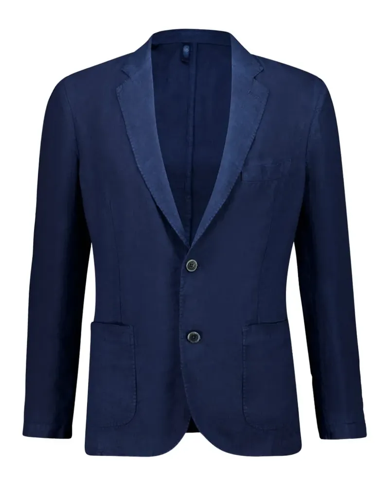 120% Lino buttoned V-neck blazer - Blau Blau