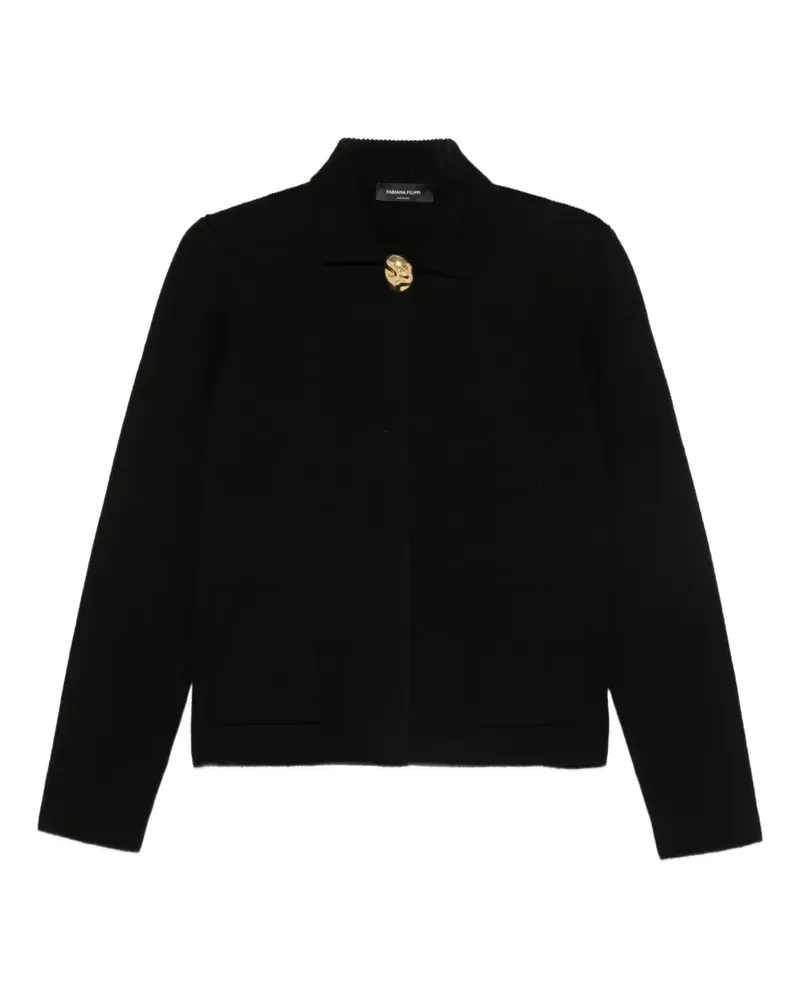 Fabiana Filippi Cardigan mit aufgesetzter Tasche - Schwarz Schwarz