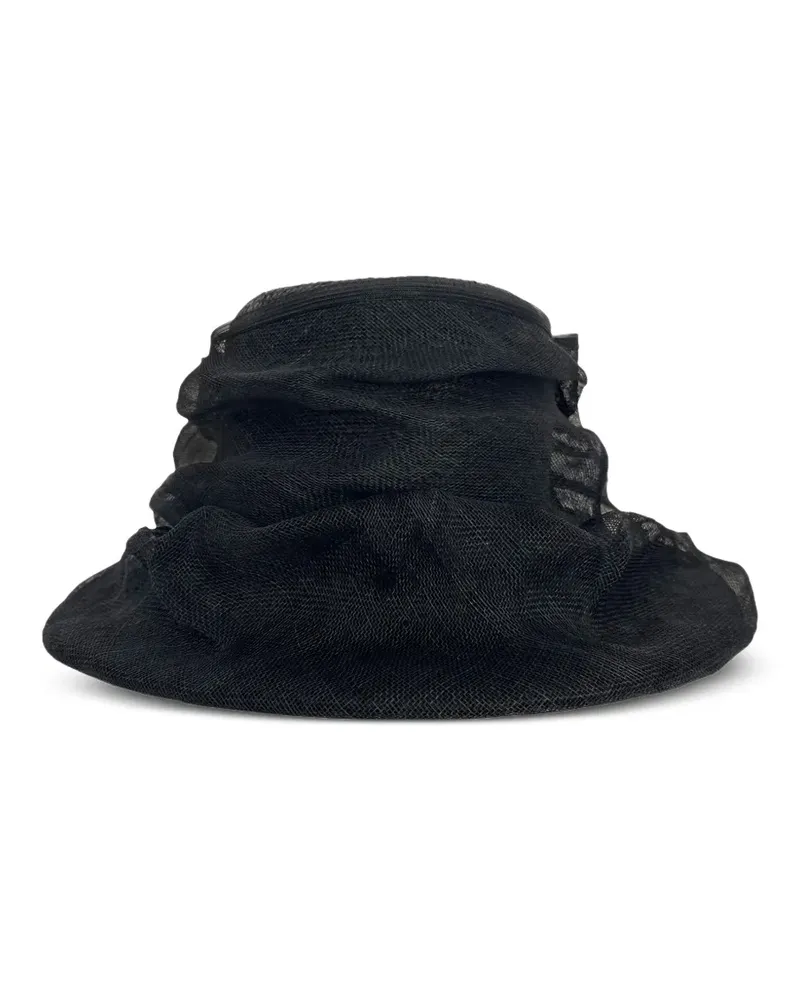 Junya Watanabe mesh-overlay straw hat - Schwarz Schwarz