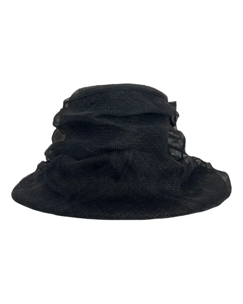 Junya Watanabe mesh-overlay straw hat - Schwarz Schwarz