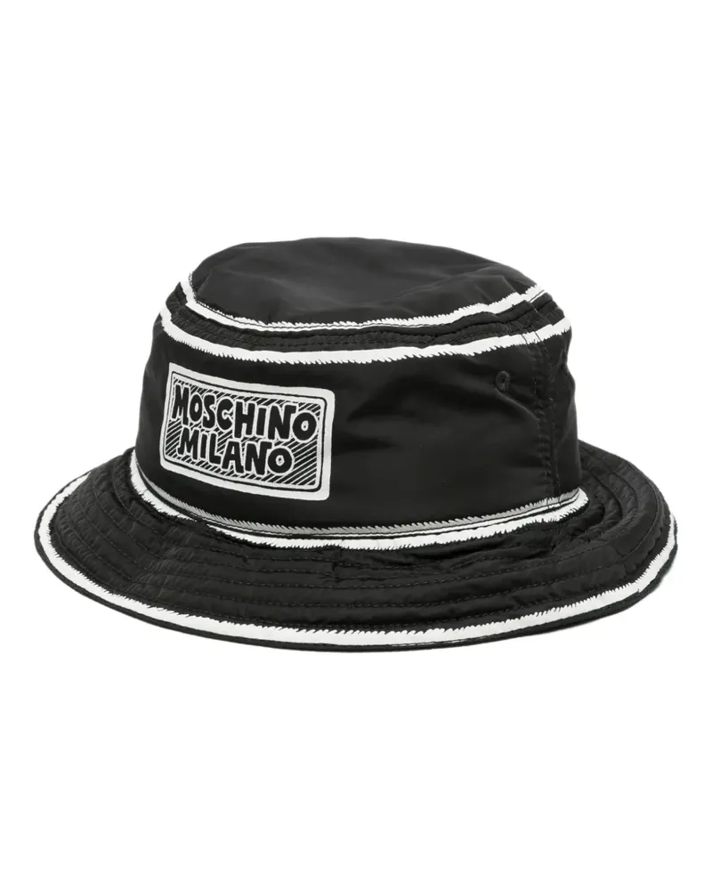 Moschino Fischerhut mit Logo-Print - Schwarz Schwarz