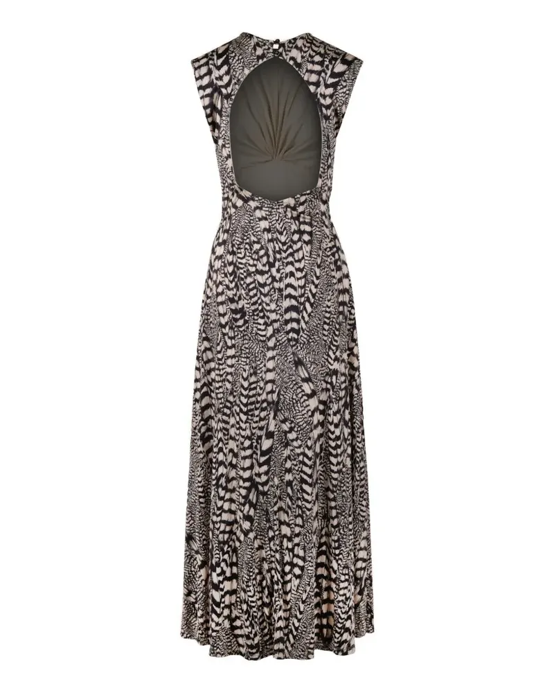 Johanna Ortiz Silent Rising Maxikleid mit Feder-Print - Schwarz Schwarz