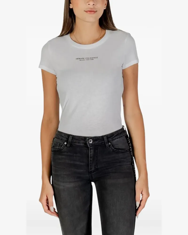 Armani Exchange logo-print short-sleeve T-shirt - Weiß Weiß