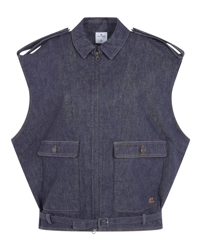 Courrèges Ärmellose Bomberjacke - Blau Blau