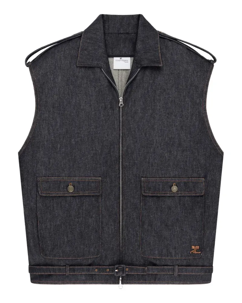 Courrèges Ärmellose Bomberjacke - Blau Blau