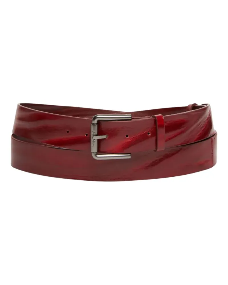 Max Mara square-buckle leather belt - Rot Rot