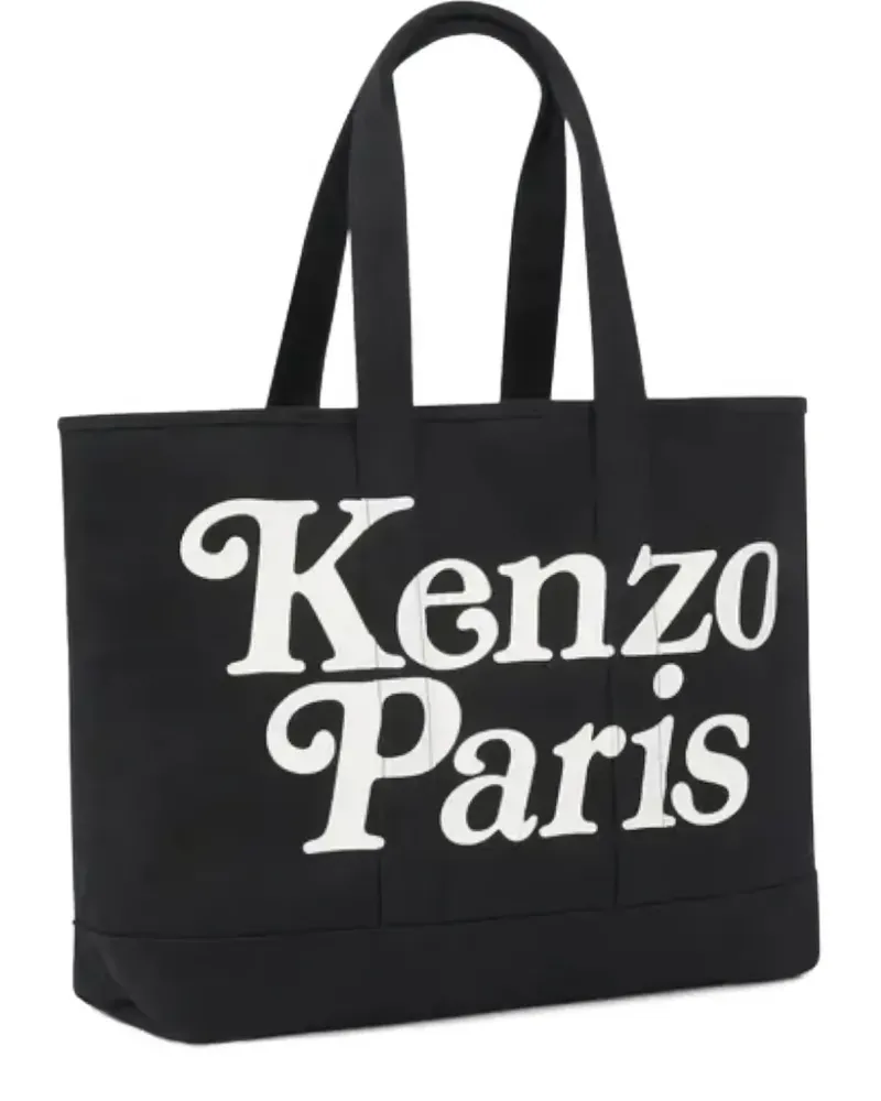 Kenzo logo-print cotton tote bag - Schwarz Schwarz