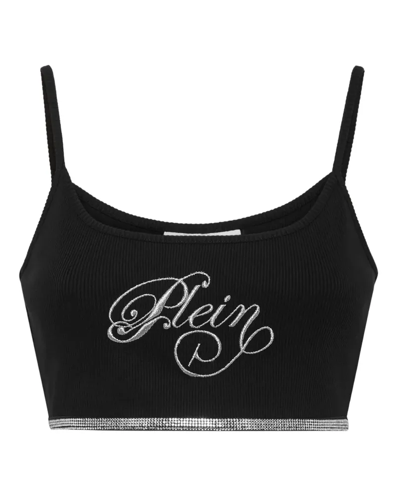 Philipp Plein Mini Strass Signature Tanktop - Schwarz Schwarz