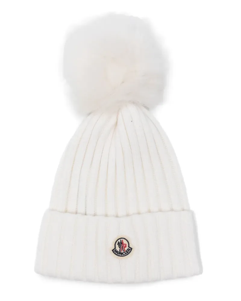 Moncler Gerippte Bommelmütze - Nude Nude