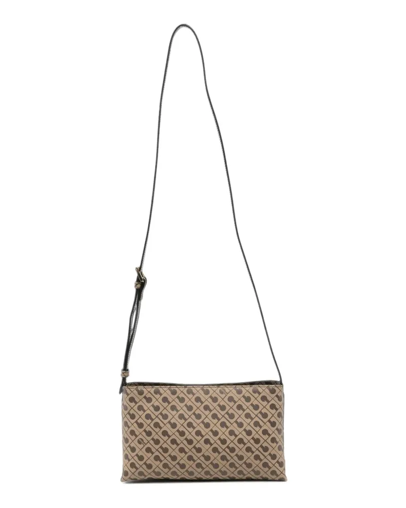 Gherardini Schultertasche mit Monogramm-Print - Nude Nude