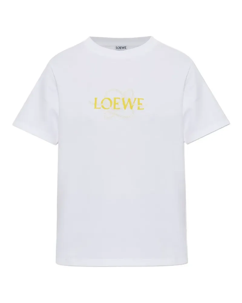 Loewe T-Shirt mit Logo-Stickerei - Weiß Weiß