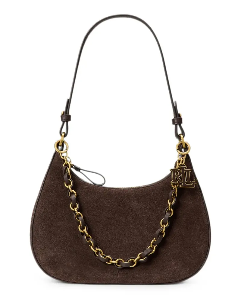 Ralph Lauren Mittelgroße Marcy Wildleder-Schultertasche mit Reißverschluss - Braun Braun