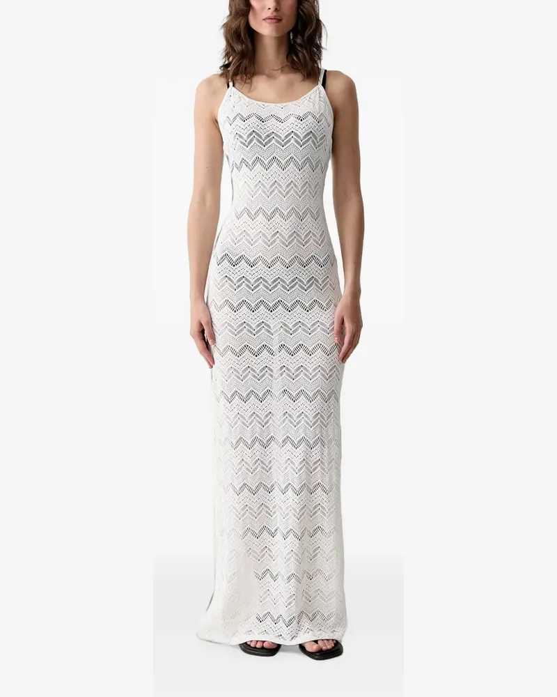 Vilebrequin Lisanna chevron-knit side-slit maxi dress - Weiß Weiß