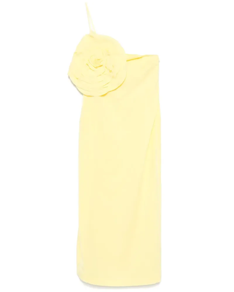 Blumarine Midikleid mit Blumenapplikation - Gelb Gelb