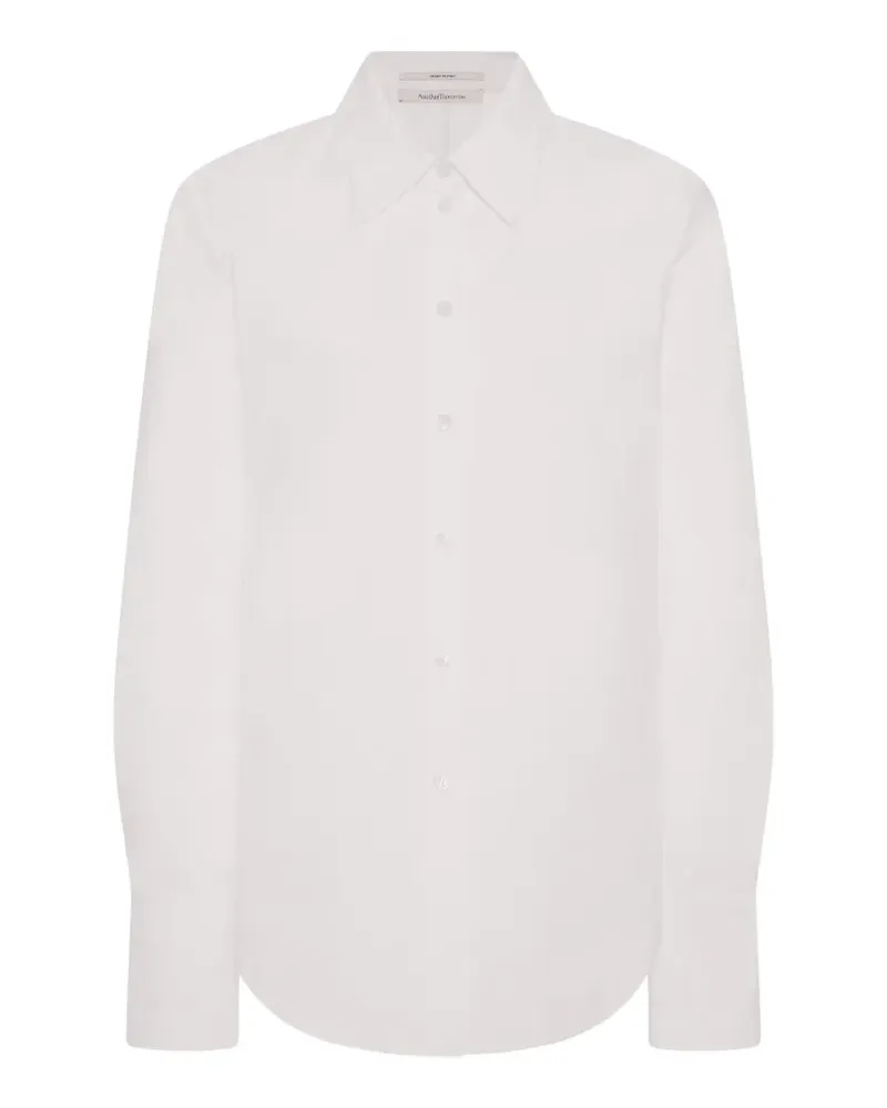 Another Tomorrow poplin bias-cut shirt - Weiß Weiß