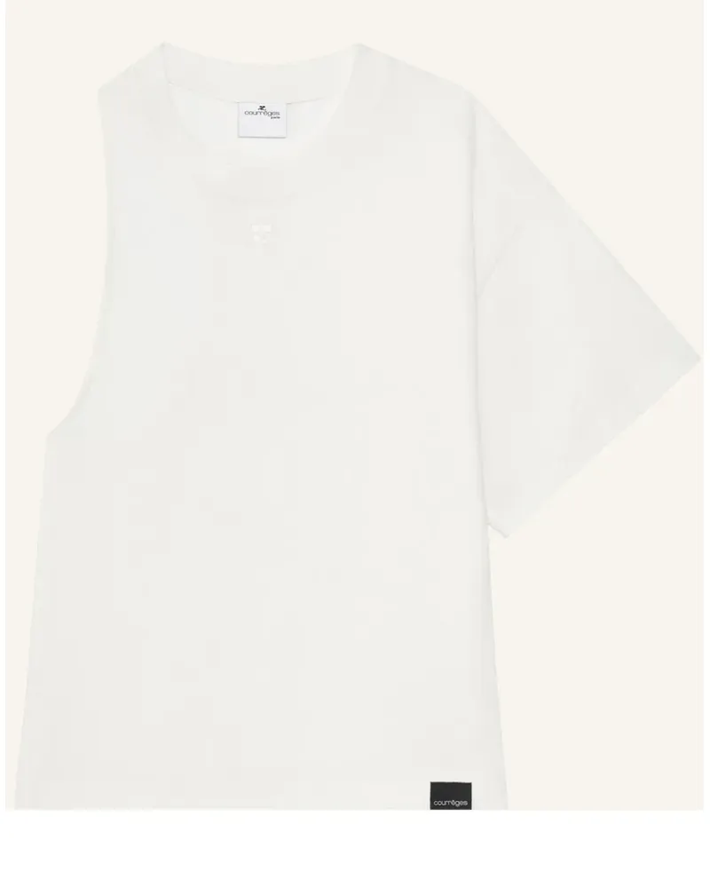 Courrèges Asymmetrisches T-Shirt aus Scuba-Jersey - Weiß Weiß