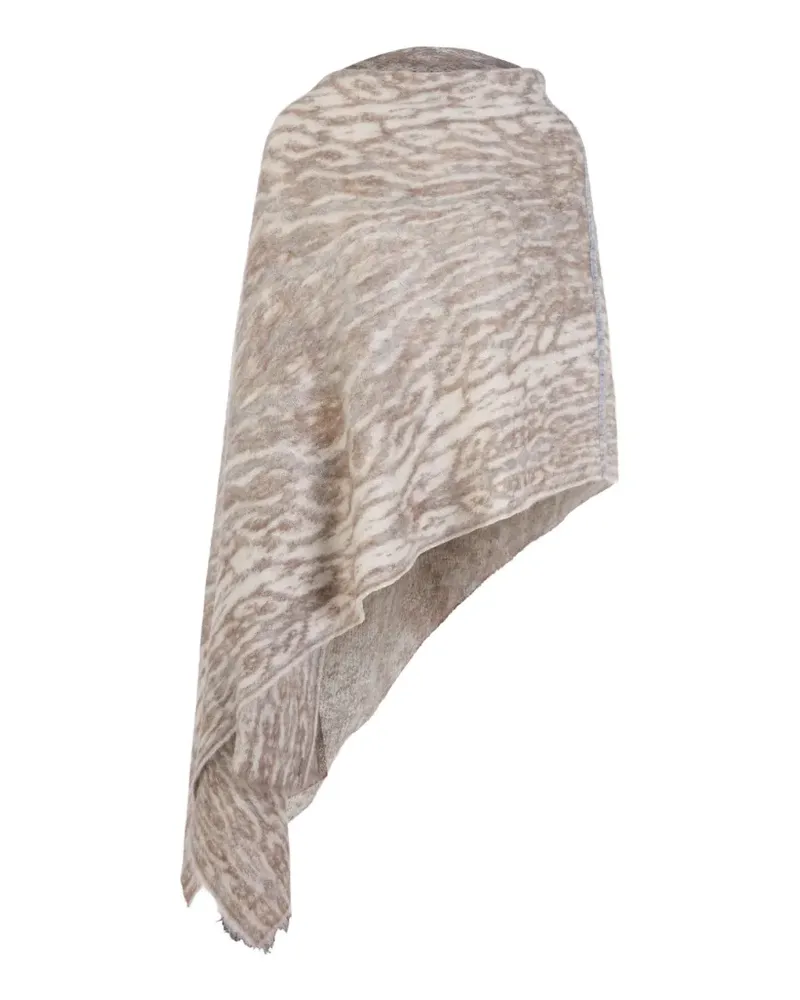 Marc Cain animal-pattern knitted scarf - Nude Nude